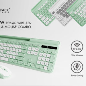 2.4G Wireless Keyboard+Mouse Combo (KM-239W-EN-WHGN)
