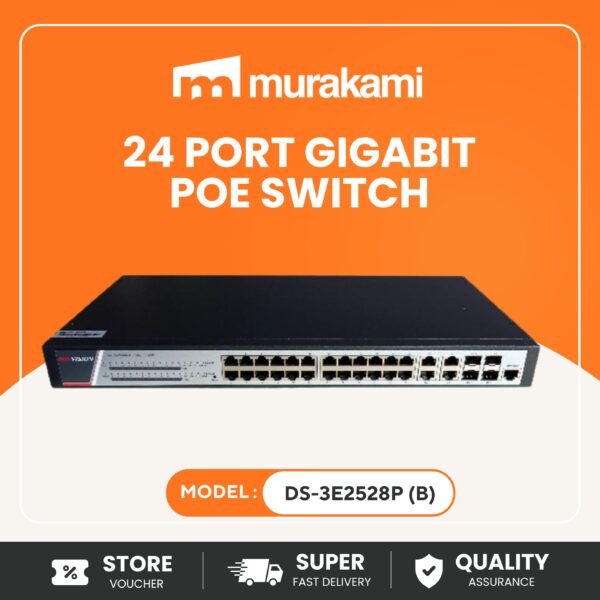 Hikvision (DS-3E2528P) (B) For A Magnificent 24 Port Gigabit Full Managed POE Switch