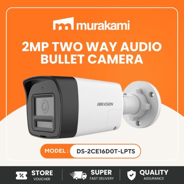 Hikvision (DS-2CE16D0T-LPTS) For World Best 2MP Two Way Audio Fixed Mini Bullet Camera