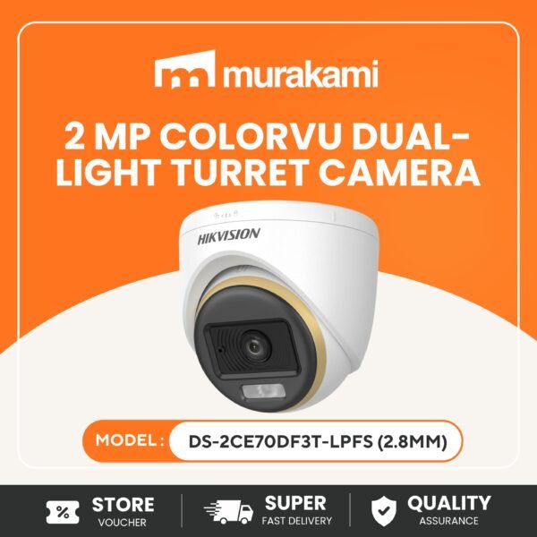 Hikvision (DS-2CE70DF3T-LPFS) (2.8mm) For A Promising 2 MP ColorVu Dual-light Indoor Fixed Turret Camera