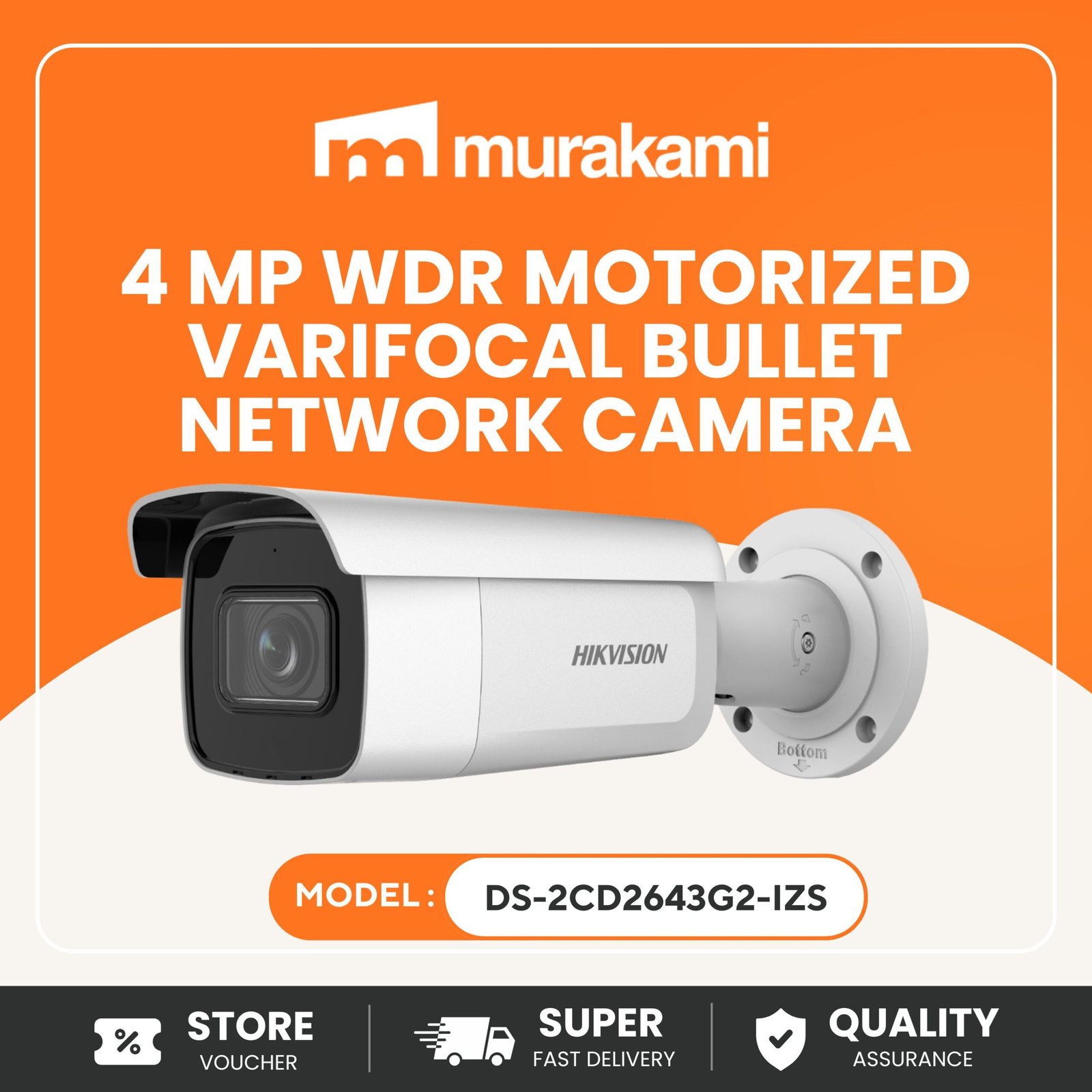 Hikvision (DS-2CD2643G2-IZS) For Great Potential 4 MP WDR Motorized Varifocal Bullet Network Camera