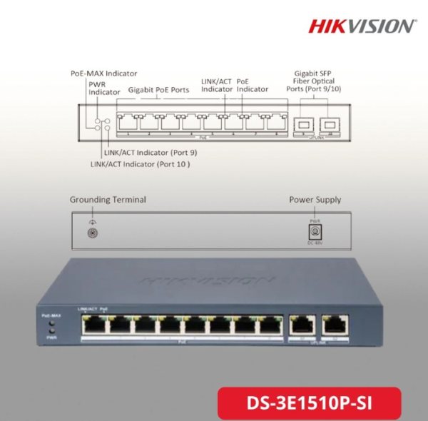 Switch (DS-3E1510P-SI) 8 Port Gigabit Web