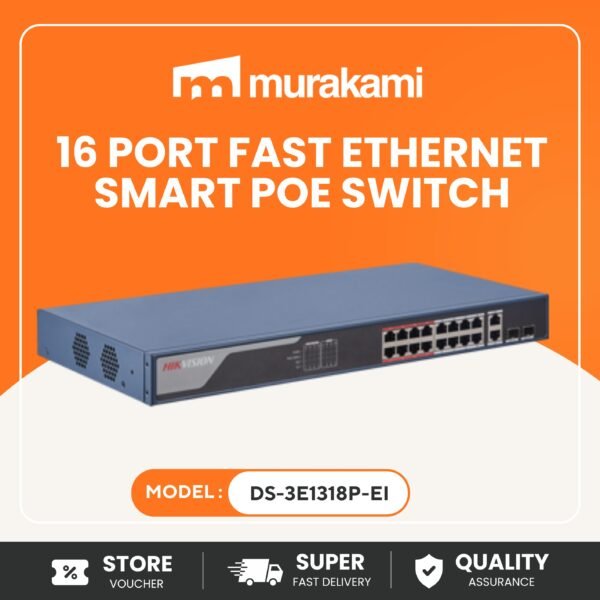 Hikvision (DS-3E1318P-EI) For A High Quality 16 Port Fast Ethernet Smart POE Switch