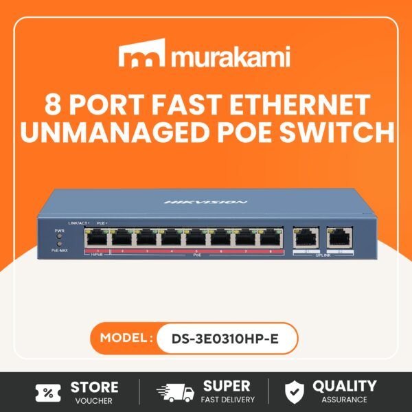 Hikvision (DS-3E0310HP-E) For A Best 8 Port Fast Ethernet Unmanaged POE Switch
