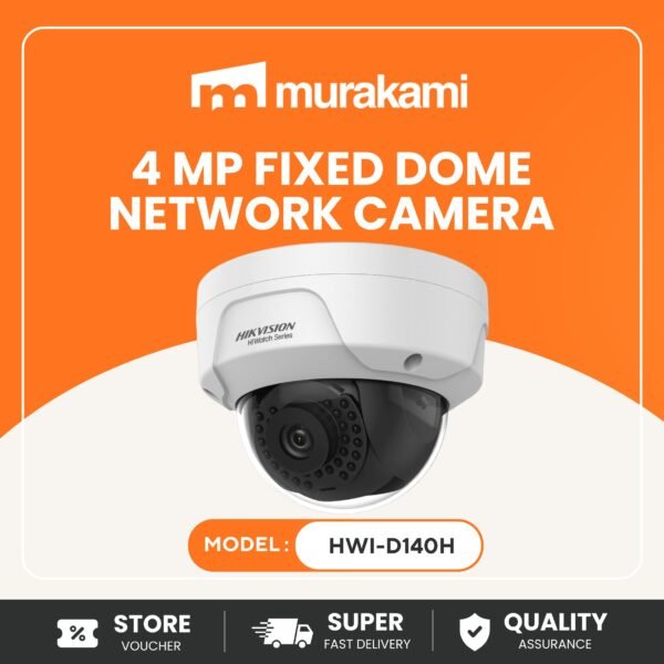 HiWatch IPC (HWI-D140H) 4MP IP for Best Dome Camera PoE Network CCTV Surveillance Camera Weatherproof Vandal-Resistant Security Camera for Indoor Outdoor Use