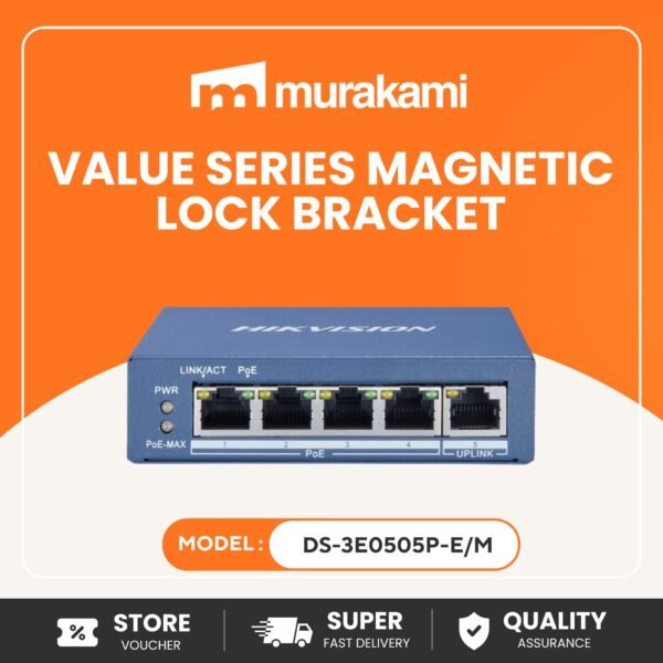 Hikvision Switch (DS-3E0505P-E/M) For A Quality 4 Port Gigabit Unmanaged POE Switch
