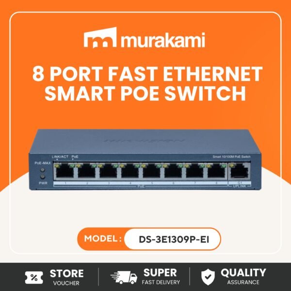 Hikvision Switch (DS-3E1309P-EI) For Spectacular 8 Port Fast Ethernet Smart POE Switch