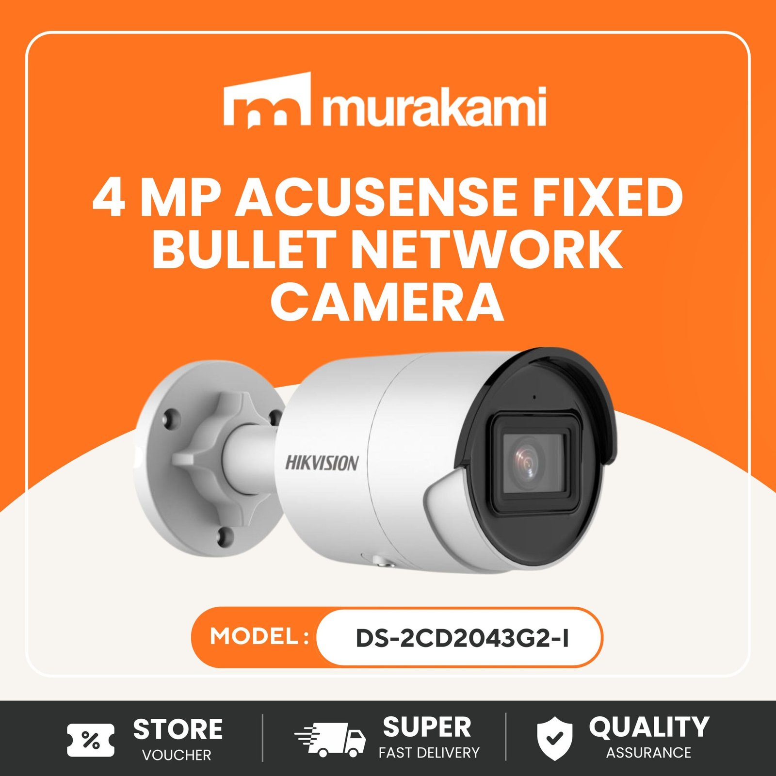 Hikvision IP AcuSense (DS-2CD2043G2-I) For Outstanding And Focus on Value 4 MP WDR Fixed Bullet Network Camera