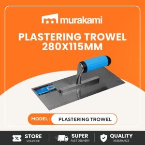 FIXTEC (Plastering Trowel 280x115mm) (FHPT2115) for Best Professional Steel Blade Masonry Wall Finishing Tool Durable Construction Hand Tool