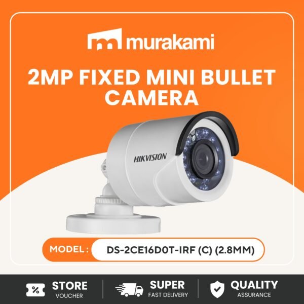 Hikvision (DS-2CE16D0T-IRF) (C) (2.8mm) for Best 2MP Entry-Level Analog Bullet Camera IR 25m IP67 Weatherproof