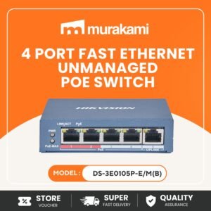 Hikvision Switch 4 Port (DS-3E0105P-E/M(C)) For Quality And Strong build 4 Port Fast Ethernet Unmanaged POE Switch