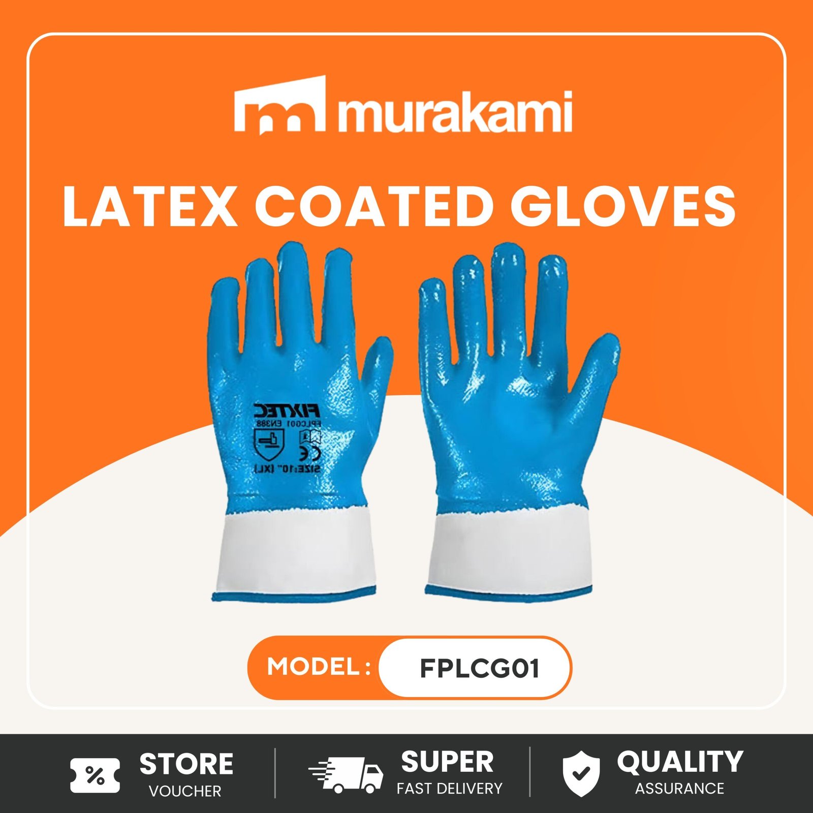 FIXTEC Latex Coated Gloves (FPLCG01) For Exquisite And long-lasting