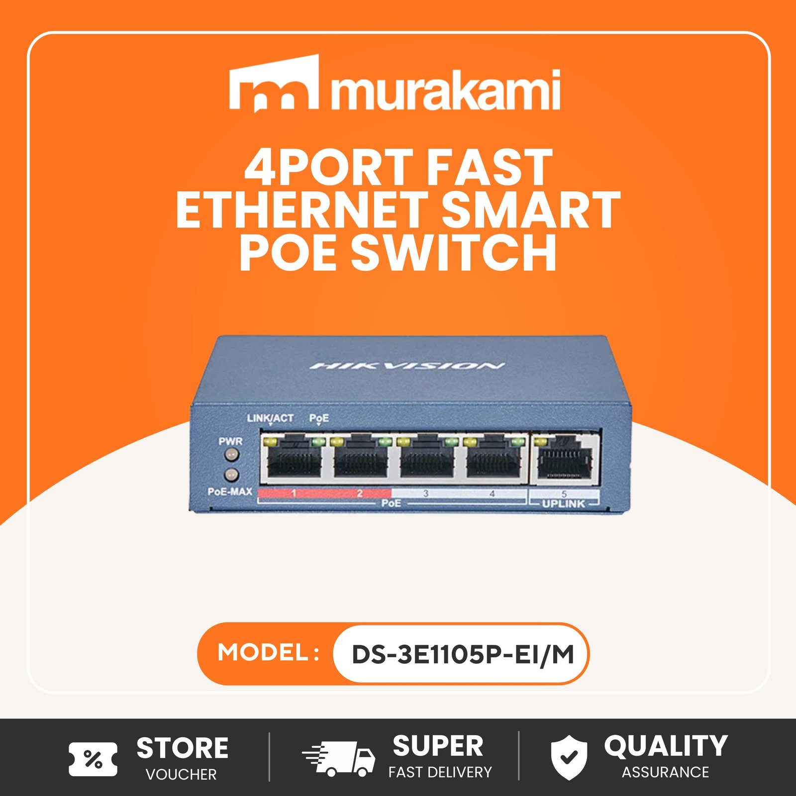 Hikvision (DS-3E1105P-EI/M) for Best Industrial Smart PoE Switch with VLAN