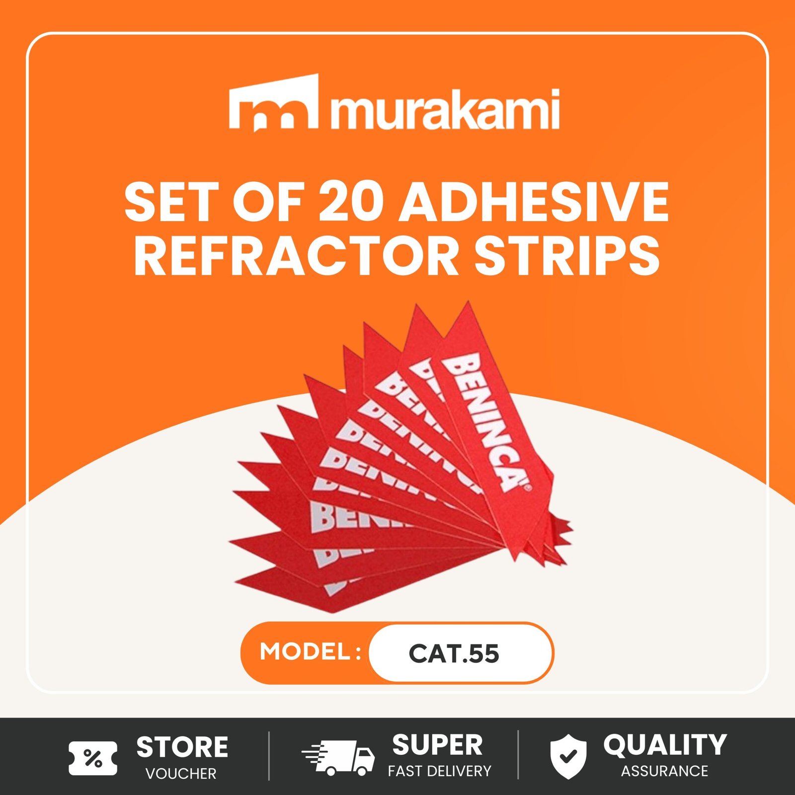 Beninca Accessories (CAT.55) A Well-Made Strong Set of 20 adhesive refractor strips for VE.650