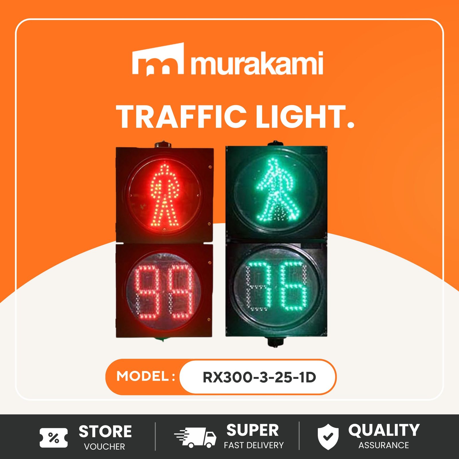 Sinowatcher (RX300-3-25-1D) for Better 300mm LED Pedestrian Traffic Light with Countdown Timer