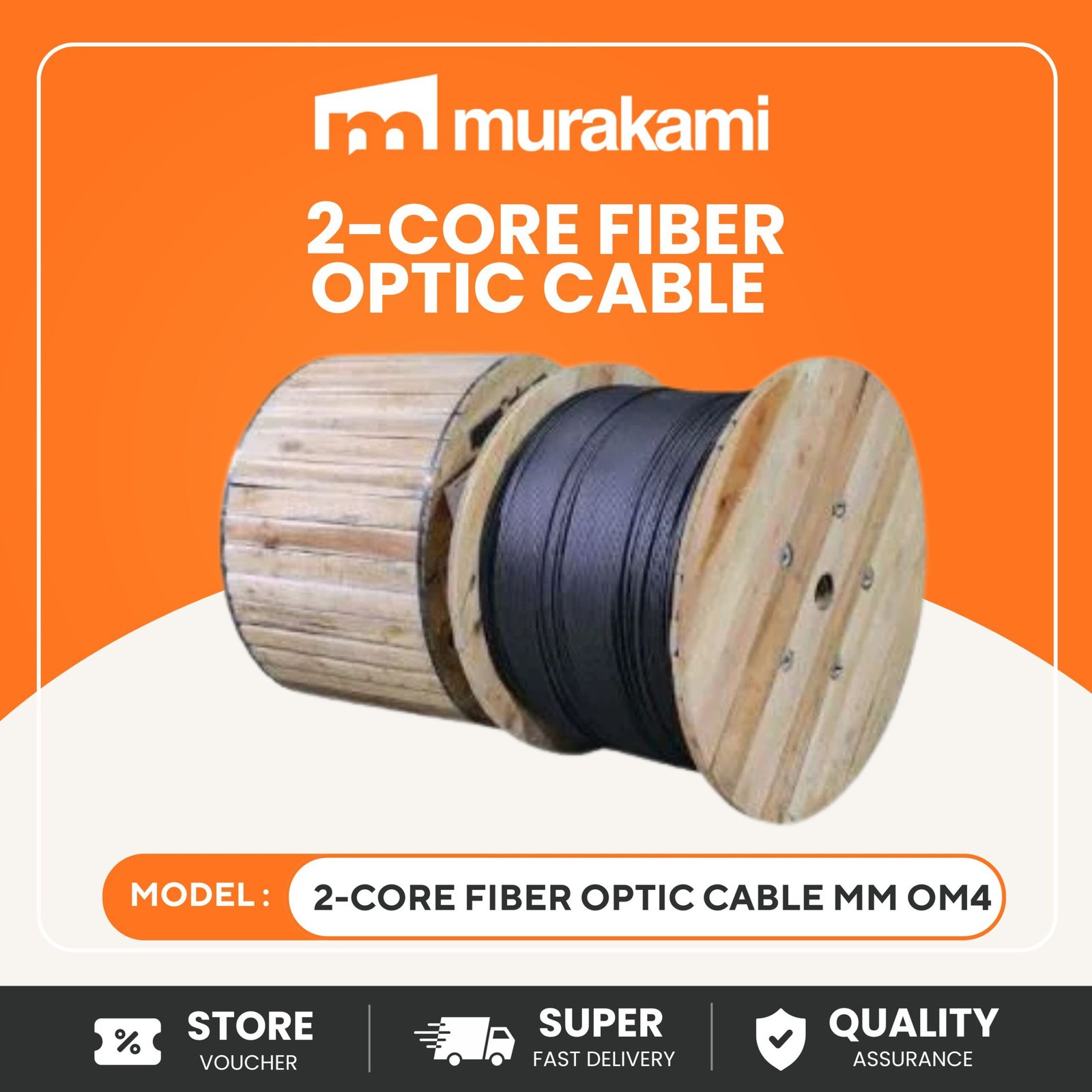 Optichina (2-Core Fiber Optic Cable MM OM4) for Best Multimode Fiber Optic Cable