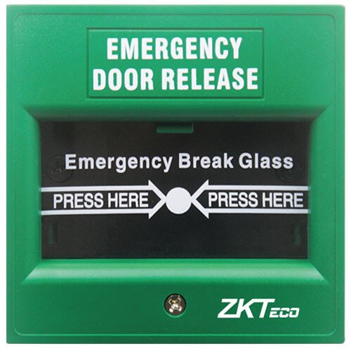 ZKTeco (ABK-900A Green) – Emergency Break Glass Exit Button for Access Control System