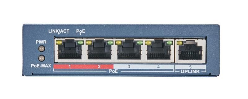 Hikvision (DS-3E0105P-E(B)) – Best 4 Port PoE Switch for IP Camera Systems with Fast Ethernet Network & Reliable Power Transmission - Image 2