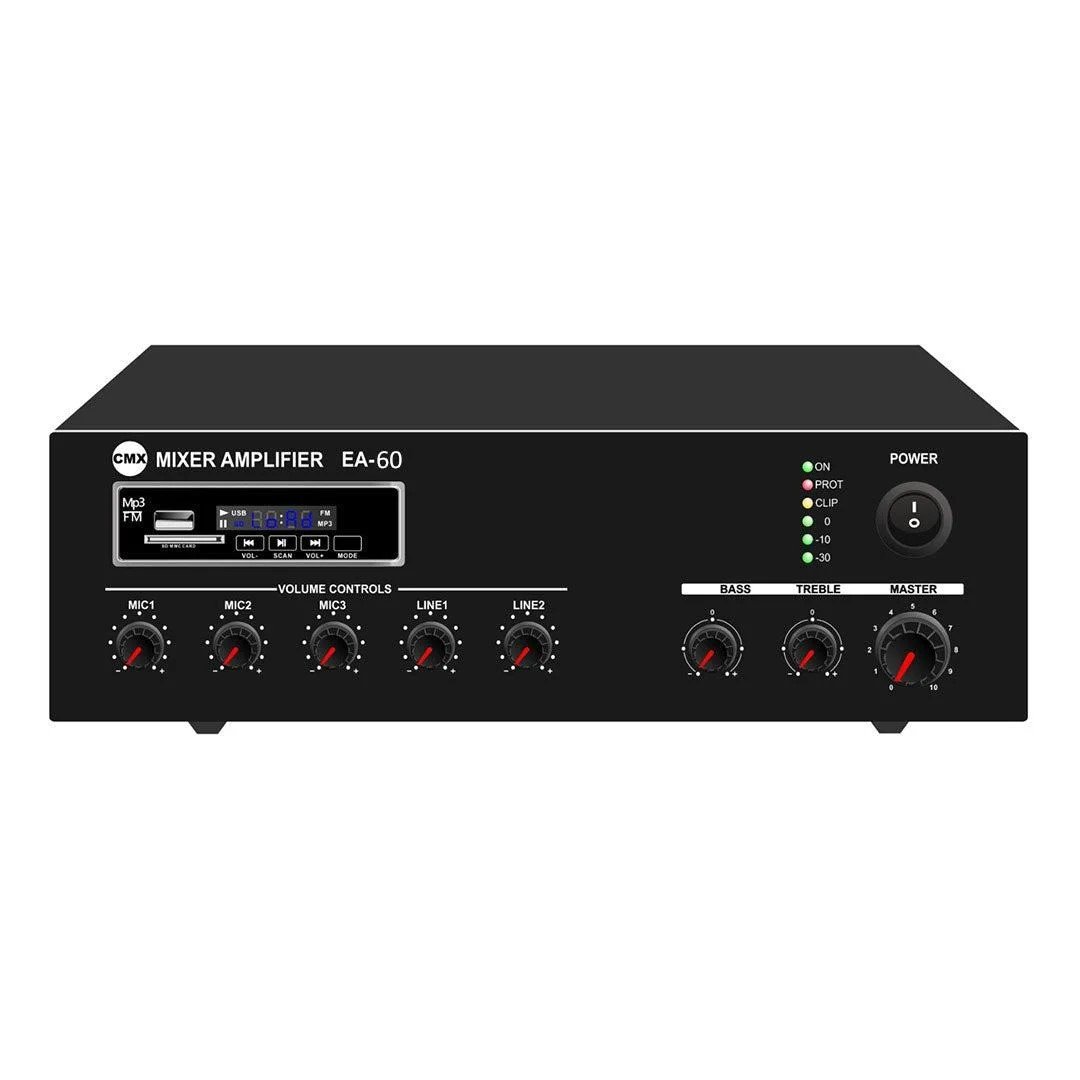 CMX (EA-240A) – Best 240W PA Mixer Amplifier with USB, SD Card, FM Radio & Bluetooth Connectivity - Image 3