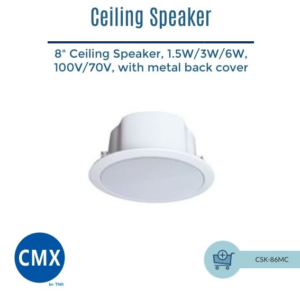 CMX (CSK-86MC) – Best 8-Inch Ceiling Speaker, 10W, 100V Line, Metal Construction with Fire Dome