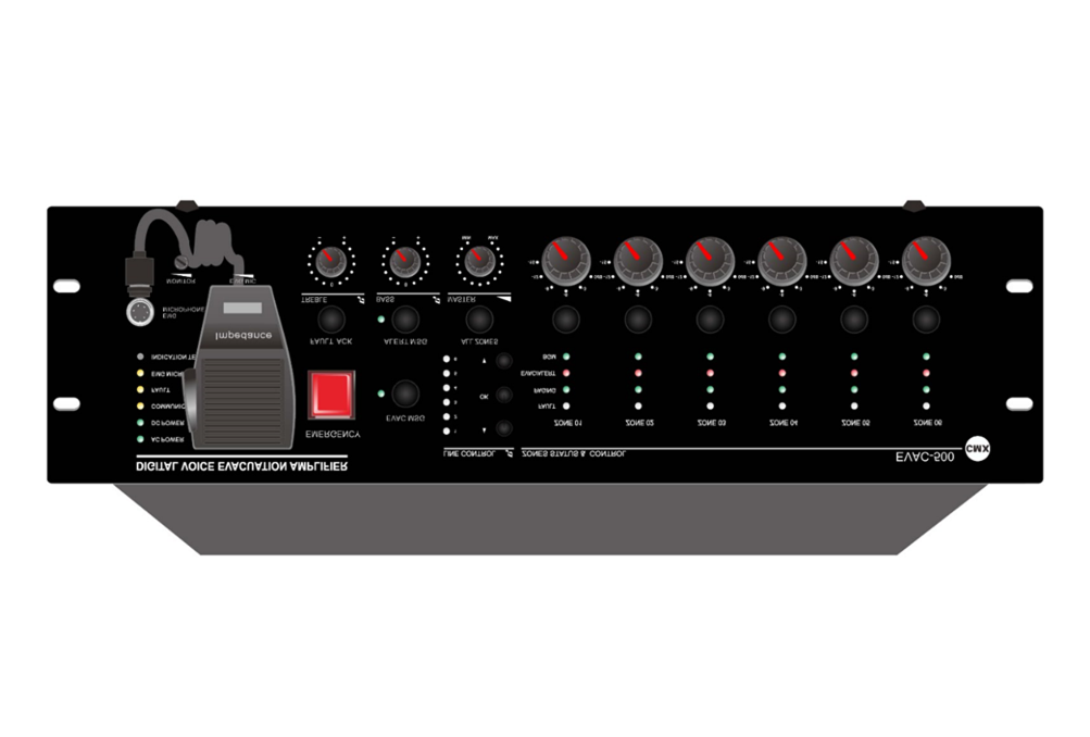CMX (EVAC-240) – Best 6 Zone Voice Evacuation Amplifier for EN54 Emergency PA Systems - Image 3