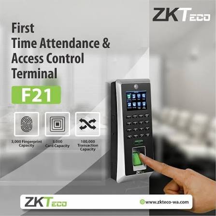 ZKTeco (F21-ID with ADMS) Fingerprint Time Attendance & Access Control Terminal | ID Card, TCP/IP & Cloud-Based Attendance - Image 2