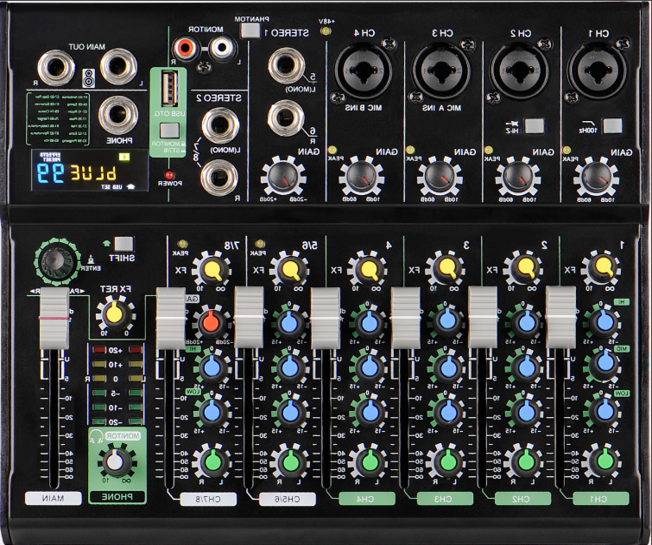 CMX (MX8Z) – Best 8-Channel Professional Audio Mixer with Digital Effects, Bluetooth & Media Playback - Image 2