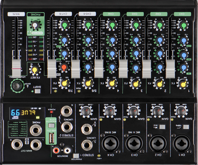 CMX (MX8Z) – Best 8-Channel Professional Audio Mixer with Digital Effects, Bluetooth & Media Playback - Image 3