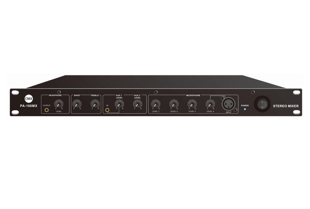 CMX (PA-200MX) – Best 10-Channel Stereo Audio Mixer with Phantom Power & Balanced XLR Outputs