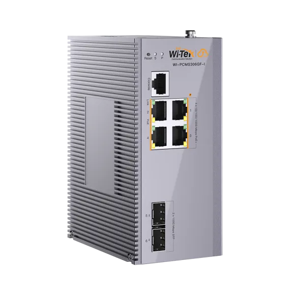 Wi-Tek (WI-PCMS306GF-I V3) 6-Port Cloud L2+ Industrial Gigabit PoE+ Switch