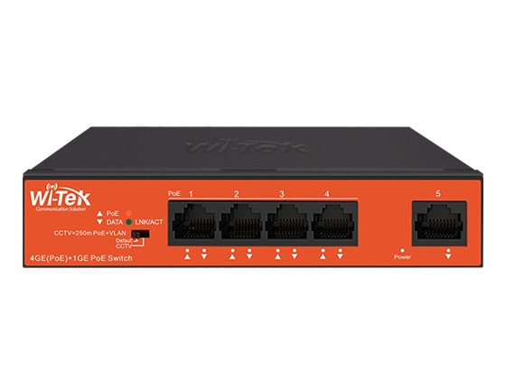 Wi-Tek (WI-PS305GH) 5-Port Gigabit PoE Switch with 250m CCTV Mode