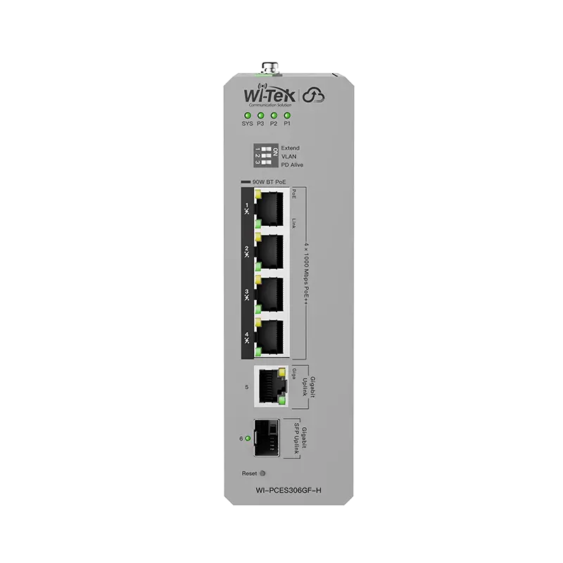 Wi-Tek (WI-PCES306GF-H) Hardened 6-Port Gigabit Cloud Easy Smart PoE Switch