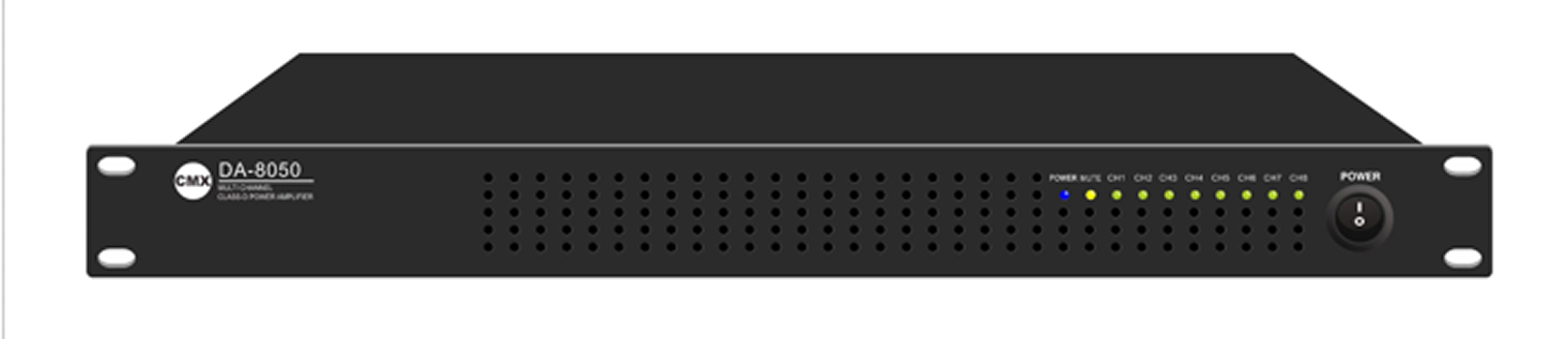 CMX (DA-8050) – Best 8×50W Eight-Channel Class-D Power Amplifier with 100V/70V & 4Ω Output - Image 3