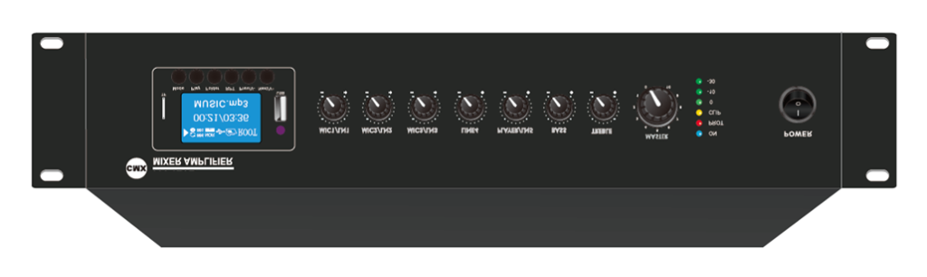 CMX (DC-240A) – Best 240W 19" 1U Mixer Amplifier with USB, Bluetooth, FM & 4 Mic Inputs - Image 3
