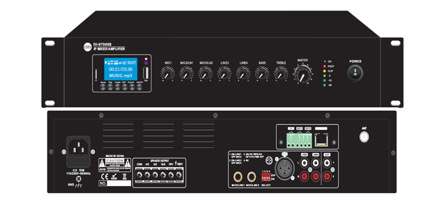 CMX (DI-9760) – 60W 19" IP Amplifier with Streaming, Decoder, 100V & 4–16 Ohm Output - Image 2