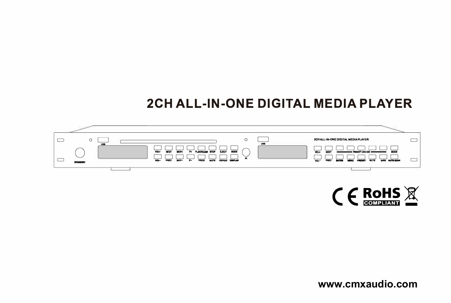 CMX (DMB200) – Best 2-Channel All-in-One Digital Media Player for Professional PA & Audio Systems