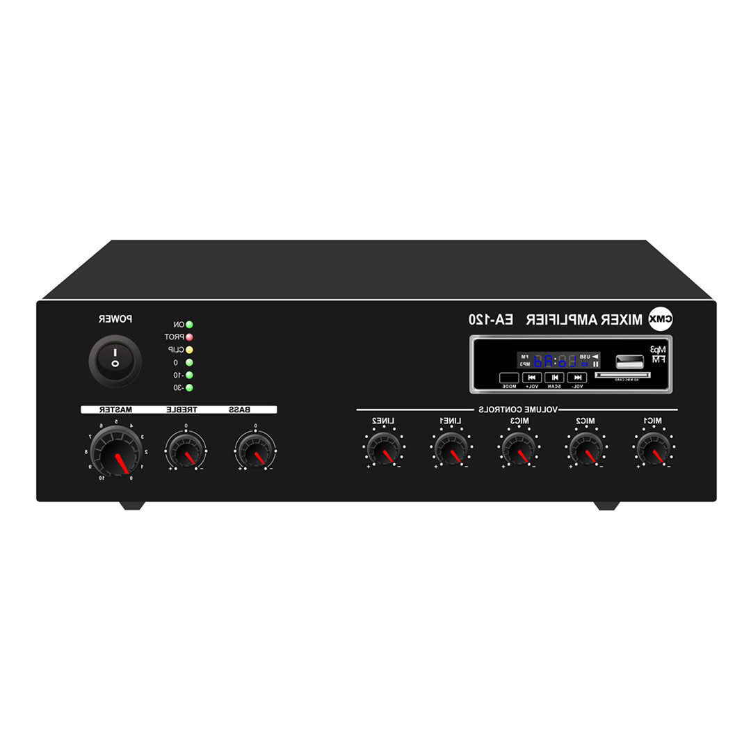 CMX (EA-120Z) – Best 120W 6 Zone Mixer Amplifier with USB, Bluetooth, FM, 3 Mic Inputs & 100V PA System - Image 2