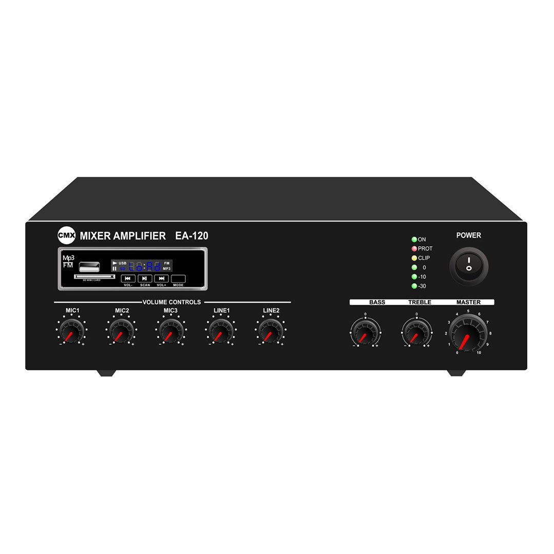 CMX (EA-350Z) – Best 350W 6 Zone Mixer Amplifier with USB, Bluetooth, FM, 3 Mic Inputs & 100V PA System