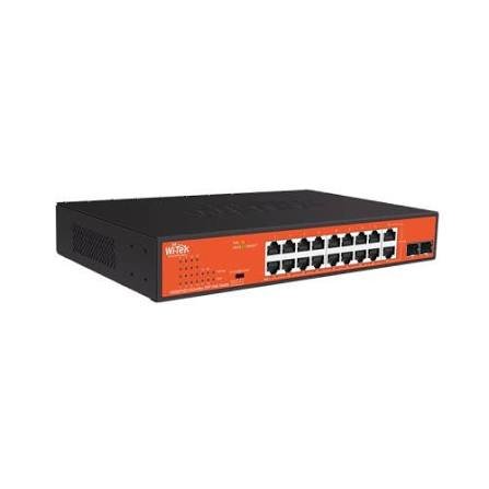 Wi-Tek (WI-PS318GFH) 16-Port Gigabit 250m CCTV PoE Switch with 2 Combo SFP Uplinks - Image 2