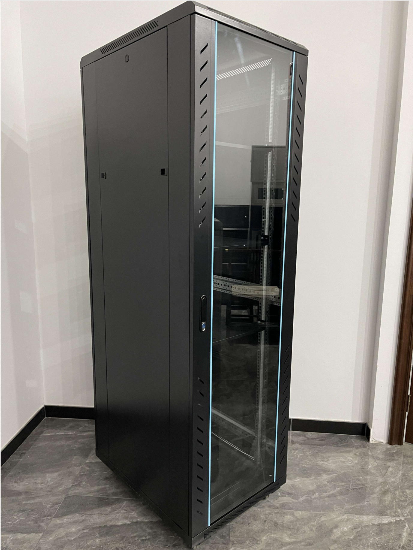 OCS (MDF 42U 800x1000) – Best 42U Floor-Standing Server Data Cabinet with Glass Front Door, 4 Shelves, 4 Fans & 8-Way PDU