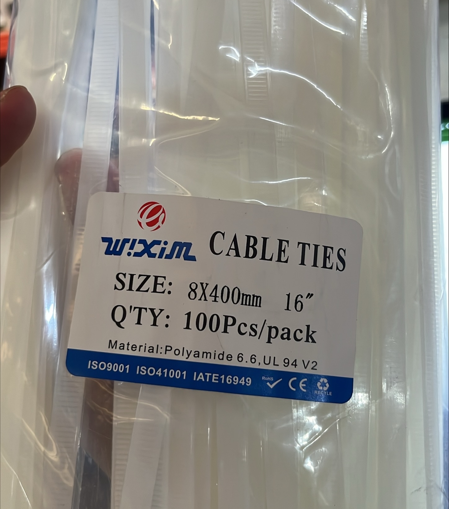 OCS (Nylon Cable Tie 8 × 400mm) – Best Heavy-Duty Cable Management Tie for Secure & Organized Wiring - Image 3