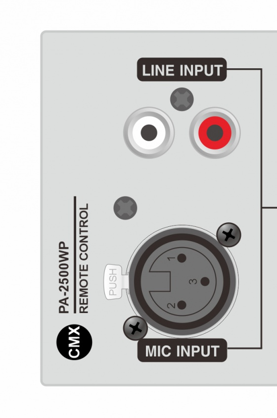 CMX (PA-2500WP) – Remote Volume Control & Channel Selector with Line & Mic Input for Matrix Amplifier - Image 3