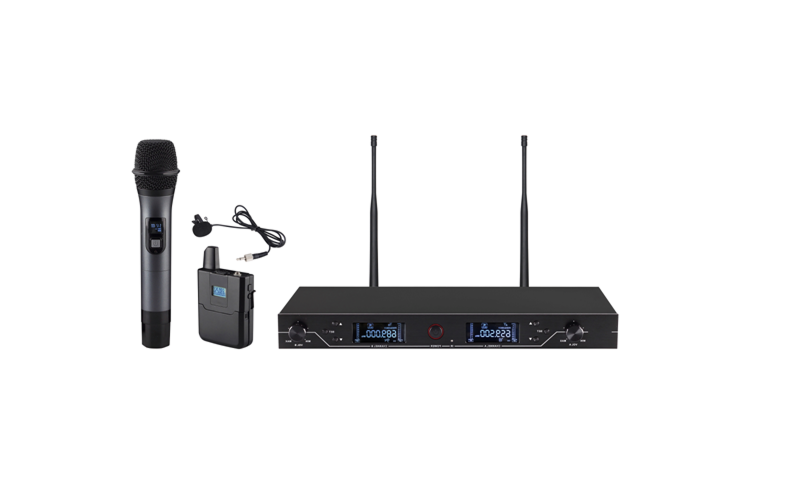 CMX (WM-U200C) – UHF Wireless Microphone System with Dual Channel Receiver, Handheld & Lavalier Mic Support - Image 2
