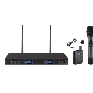 CMX (WM-U200C) – UHF Wireless Microphone System with Dual Channel Receiver, Handheld & Lavalier Mic Support