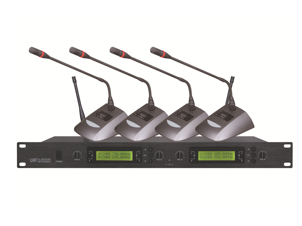 CMX (WM-U400) – 4 Channel UHF Wireless Microphone System with Adjustable Frequency & Multiple Microphone Options