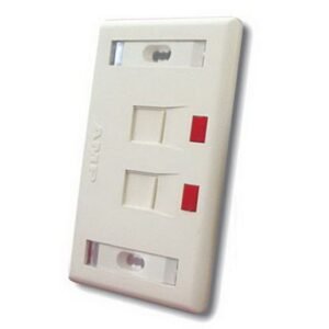 OCS (Rectangular RJ45 Faceplate – 2 Port) – 2-Port RJ45 Network Faceplate for Structured Cabling & LAN Installations
