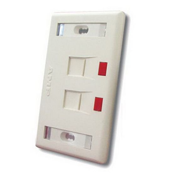 OCS (Rectangular RJ45 Faceplate – 2 Port) – 2-Port RJ45 Network Faceplate for Structured Cabling & LAN Installations