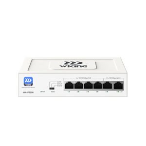Wi-Tek (WK-PS206 V2) – 4-Port 100Mbps PoE Switch | 2× Uplink | 250m Extend