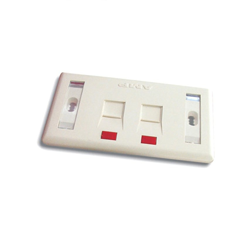 OCS (Rectangular RJ45 Faceplate – 2 Port) – 2-Port RJ45 Network Faceplate for Structured Cabling & LAN Installations - Image 2