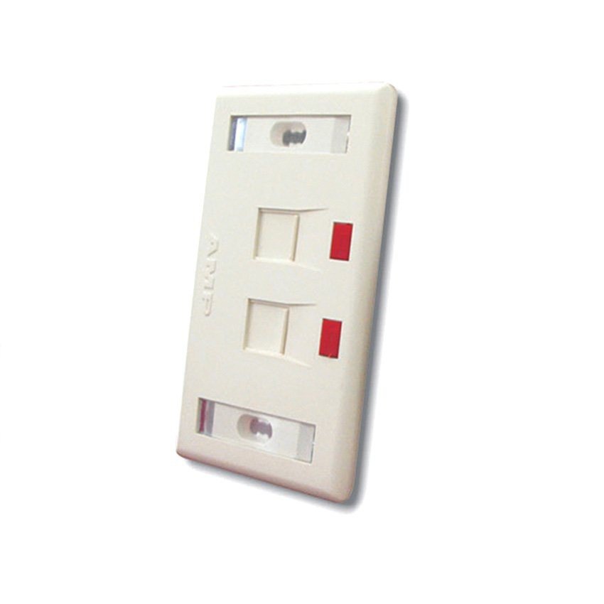 OCS (Rectangular RJ45 Faceplate – 2 Port) – 2-Port RJ45 Network Faceplate for Structured Cabling & LAN Installations - Image 3